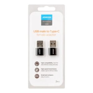 Joyroom S-H152 USB male to Type-C female adapter 2Pcs black