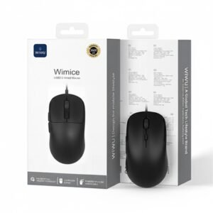 WIWU WM111 Black Wired Office Mouse 6-Button Layout for Enhanced Productivity