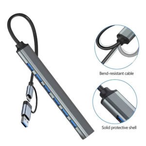 2IN1 7 PORT USB 3.0 AND 2.0 USB C