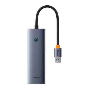 Baseus UltraJoy Series 4-Port HUB Space Grey(USB-A to USB 3.0*3+RJ45*1+USB-C 5V)B0005280B811-12