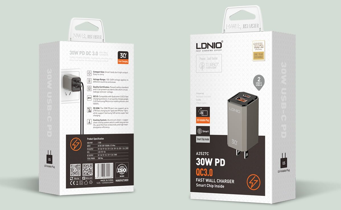 LDNIO-A2527C-30W-US-90°-Foldable-Plug-Fast-Charger