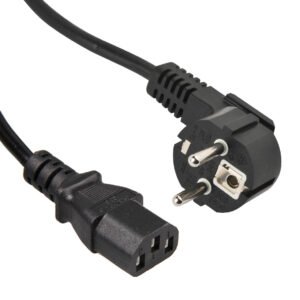 Computer Power Cable Cord - 1.5m for Desktops, PC, Printers, and Monitors