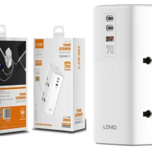 LDNIO SC4383 EU 70W SUPPER FAST CHARGING 2C + USB-A & 2500W TOWER EXTENSION POWER SOCKET