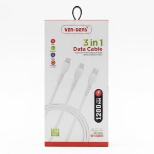 VEN DENS VD-DC0020 3 In 1 USB to Type C Lightning and Micro Charging Cable (1.2 Meter)