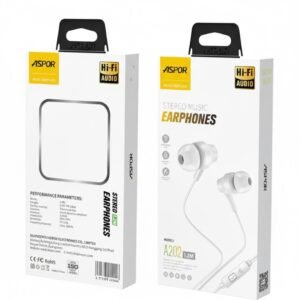 Aspor A202 DC 3.5mm Earphone Smart Surround Mic + Pause Button 1.2m Earphone