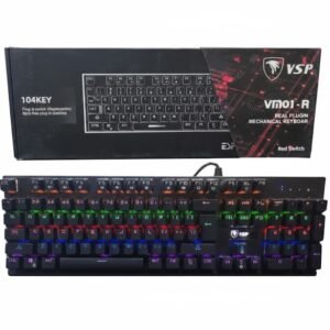 VSP VM01-R Gaming Mechanical 104 Keys Keyboard (FREE 6 RED Switches)