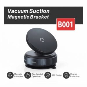 B001 Upgraded Vacuum Magnetic Phone Holder, 360° Rotation, Universal Cell Phone Mount for Car, Gym, Mirror, Kitchen (Black)